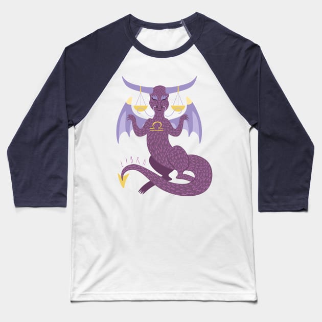 Libra Dragon Baseball T-Shirt by LexaStrong